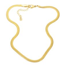7EAST - Flat Snake Chain Halsband 42cm Guld
