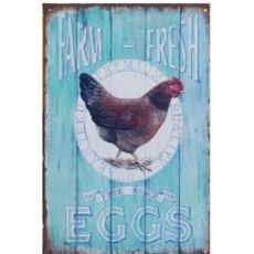 Plåtskylt Farm-fresh eggs