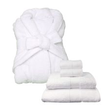 White Bathrobe Set