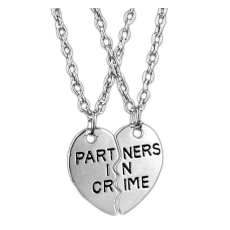 Dubbelt Halsband "Partners in Crime" i 925 Sterling Silverplätering