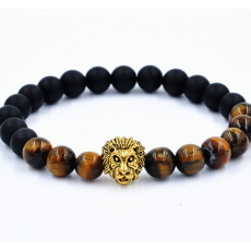 Armband "Buddha -Lion" -Svart/Brun/Guld