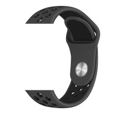 Apple Watch kompatibelt Sport Armband Silikon GRÅ/SVART 42/44/45/49mm