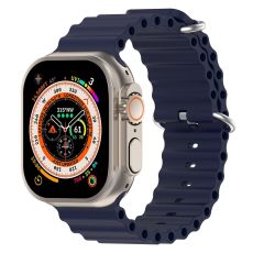 Apple Watch kompatibelt Wave Armband Silikon Mörkblå 38/40/41 mm