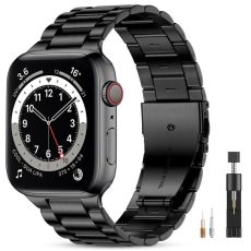 Apple Watch kompatibelt Armband Metall SVART 42/44/45/49mm