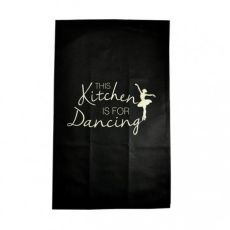 Kökshandduk "kitchen dancing" svart