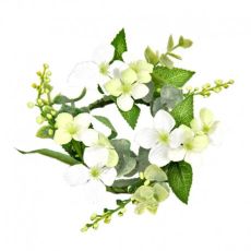 Ljusmanschett för blockljus vit hortensia