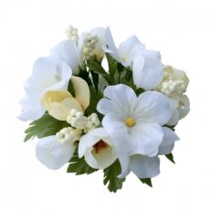 Ljusmanschett för kronljus med vita blommor