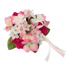 Ljusmanschett för kronljus med rosa och vita blommor