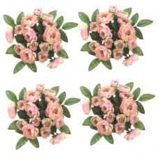 Ljusmanschetter 4-pack för kronljus med gammalrosa rosor