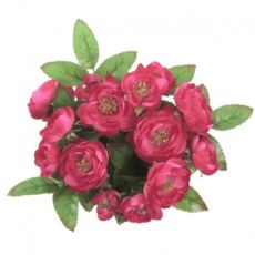 Ljusmanschett för kronljus med mörkrosa rosor