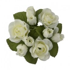Ljusmanschett vita rosor för kronljus