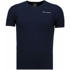 Exclusieve V Neck - Herr Man T-Shirt Blå
