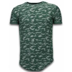 Camouflage Long Fit Army - T-Shirt Herr Grön
