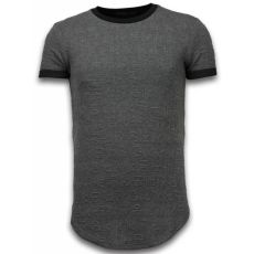 D Long FiT-Shirt Zipped - T-Shirt Herr Grå