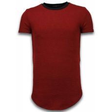 D Long FiT-Shirt Zipped - Herr T-Shirt Röd
