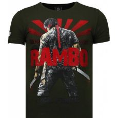 Rambo Shine Rhinestone - T-Shirt Herr Grön
