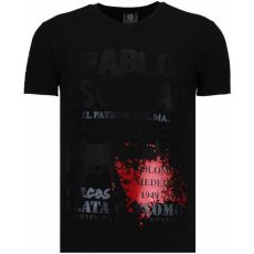Pablo Escobar Narcos Rhinestone - Man T-Shirt Svart