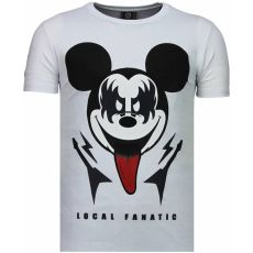 Kiss My Mickey Rhinestone - Herr T-Shirt Vit