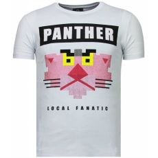 Panther For A Cougar Rhinestone - Herr T-Shirt Vit
