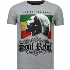 Soul Rebel Bob Rhinestone - T-Shirt Herr Grå