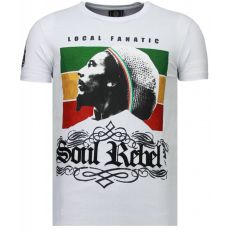 Soul Rebel Bob Rhinestone - Herr T-Shirt Vit