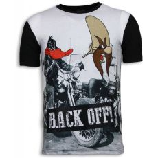 Back Off Digital Rhinestone - Herr T-Shirt Svart