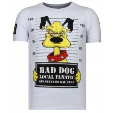Bad Dog Rhinestone -Man T-Shirt Vit