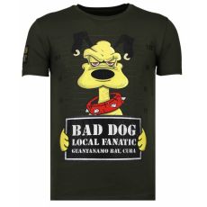 Bad Dog Rhinestone - T-Shirt Herr Khaki