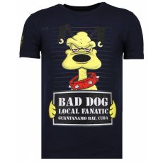 Bad Dog Rhinestone - Herr T-Shirt Marinblå