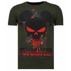 Punisher Mickey Rhinestone - T-Shirt Herr Khaki