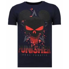 Punisher Mickey Rhinestone - Herr T-Shirt Marinblå