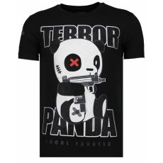Terror Panda Rhinestone - Herr T-Shirt Svart