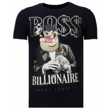 Billionaire Boss Rhinestone - Herr T-Shirt Marinblå