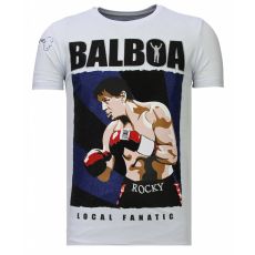 Balboa Rocky Rhinestone - Man T-Shirt Vit