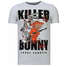 Killer Bunny Rhinestone - Man T-Shirt - -K - Vit