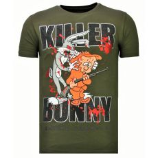 Killer Bunny Rhinestone - T-Shirt Herr Khaki