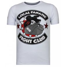 Fight Club Spike Rhinestone - Man T-Shirt Vit