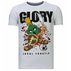 Glory Martial Rhinestone - Man T-Shirt Vit