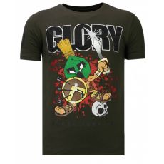 Glory Martial Rhinestone - T-Shirt Herr Khaki