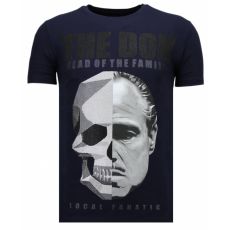 The Don Skull Rhinestone - Herr T-Shirt Marinblå