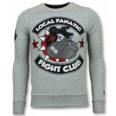 Fight Club Sweater Bulldog - Herr Tröja Grå