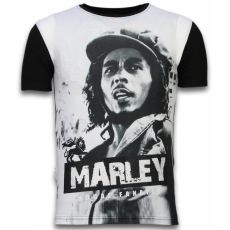 Bob Marley Black And White - Herr T-Shirt Svart