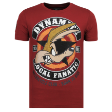 Dynamite Coyote Rhinestones - Tryckt T-Shirt Herr - B - Bordeaux