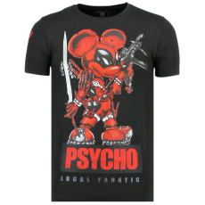 Psycho Mouse - Tryckt T-Shirt Herr - Z - Svart