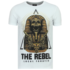 Rebel Pharaoh Rhinestones - T-Shirt Herr - W - Vit
