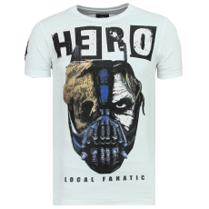 Hero Mask Rhinestones - Sommar T-Shirt Man - W - Vit