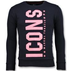 ICONS Vertical Sweater - Tryck På Tröja Herr - N - Marinblå