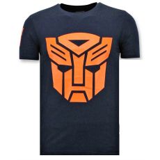 T-Shirt Män - Transformers Print - Blå