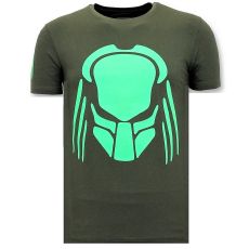 T-Shirt Män Med Tryck - Tryck Predator Neon - Grön