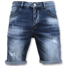 Män Short Pants - Ripped Short - Blå